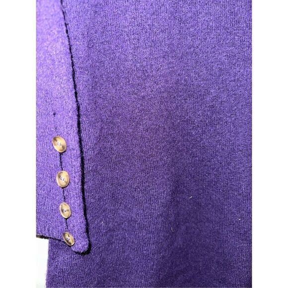 Zara purple eggplant polo collar knit mini dress size L Large sweater - Picture 5 of 6